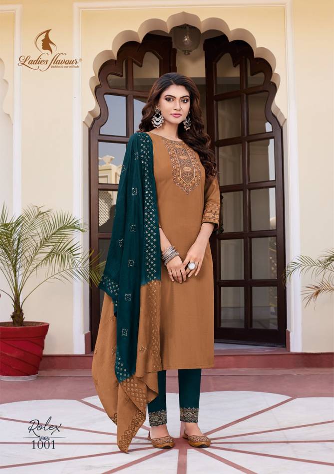 Rolex Ladies Flavour Chinon Fancy Wear Wholesale Designer Salwar Suits Catalog